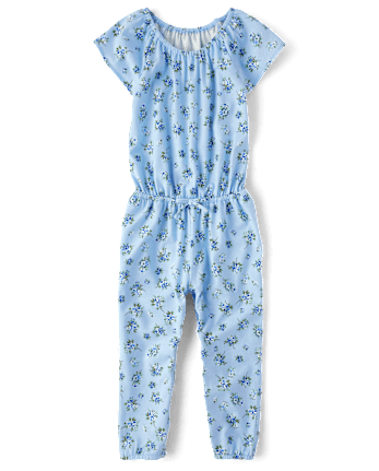 Baby And Toddler Girls Floral Flutter Jumpsuit