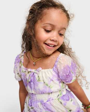 Baby And Toddler Girls Mommy And Me Floral Chiffon Ruffle Dress
