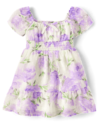 Baby And Toddler Girls Mommy And Me Floral Chiffon Ruffle Dress