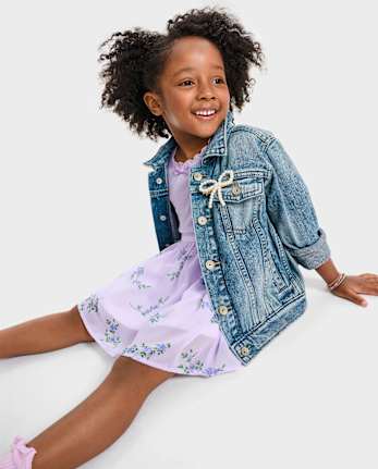 Baby And Toddler Girls Floral Ribbed Fit And Flare Dress