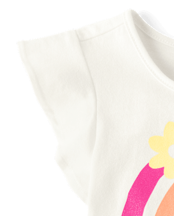 Baby And Toddler Girls Rainbow Flutter Top