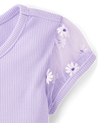 Baby And Toddler Girls 3D Daisy Mesh Fit And Flare Dress