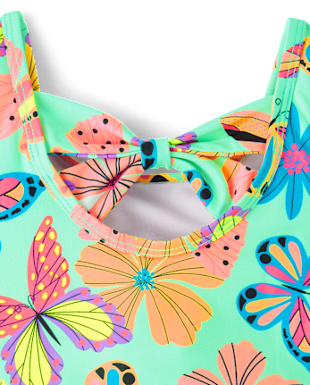 Baby And Toddler Girls Butterfly Bow Back One Piece Swimsuit