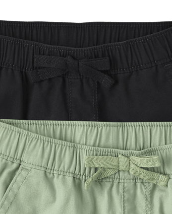 Toddler Girls Twill Pull On Shorts 4-Pack