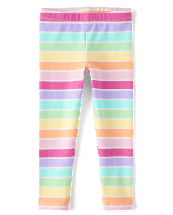 Toddler Girls Rainbow Striped Leggings