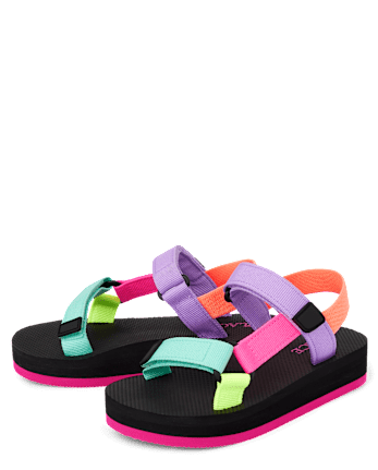 Girls Colorblock Webbed Sandals