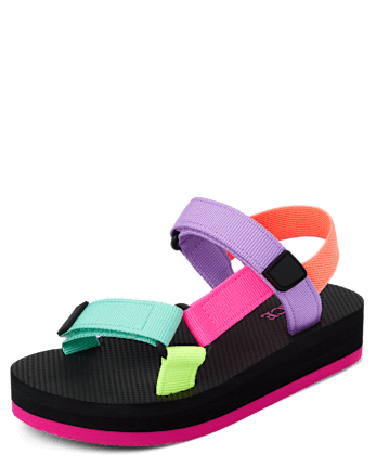 Girls Colorblock Webbed Sandals
