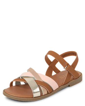Girls Cross Strap Sandals