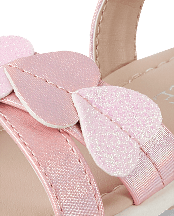 Toddler Girls Glitter Heart Sandals