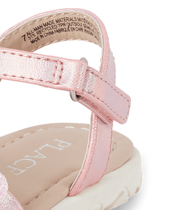 Toddler Girls Glitter Heart Sandals