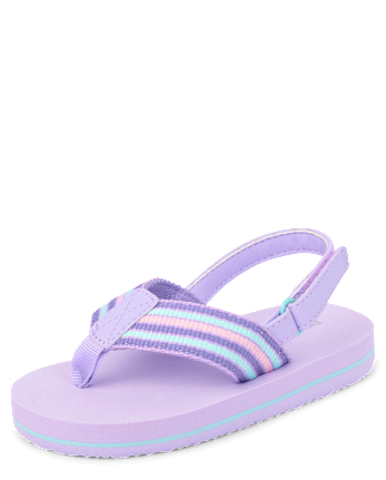 Toddler Girls Striped Flip Flops