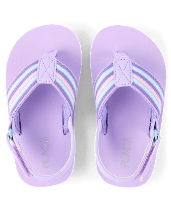 Toddler Girls Striped Flip Flops