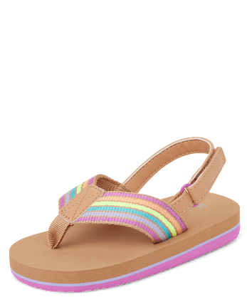 Toddler Girls Striped Flip Flops