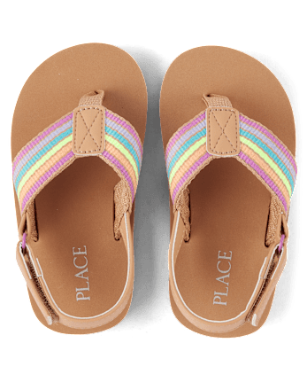 Toddler Girls Striped Flip Flops