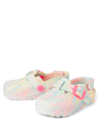 Toddler Girls Rainbow Tie Dye Clogs
