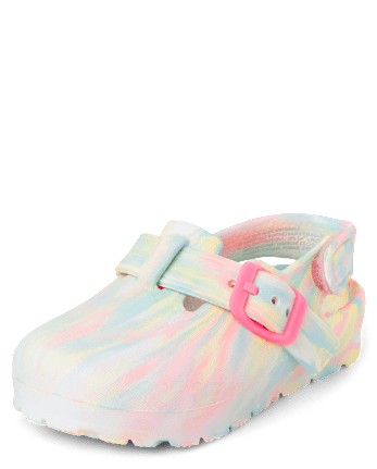 Toddler Girls Rainbow Tie Dye Clogs