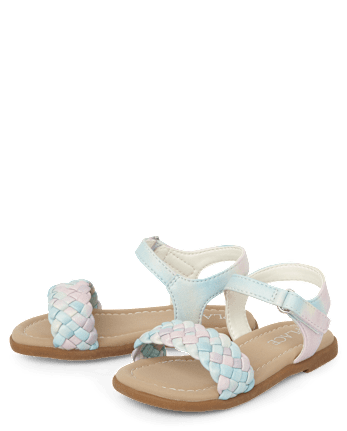 Toddler Girls Rainbow Braided Sandals