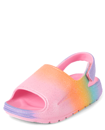 Toddler Girls Glitter Rainbow Ombre Slides