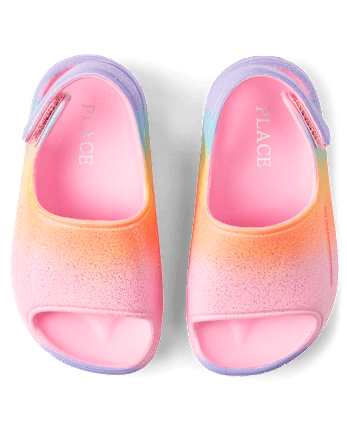 Toddler Girls Glitter Rainbow Ombre Slides