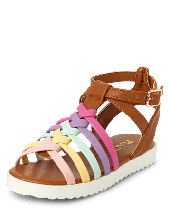 Toddler Girls Rainbow Gladiator Sandals