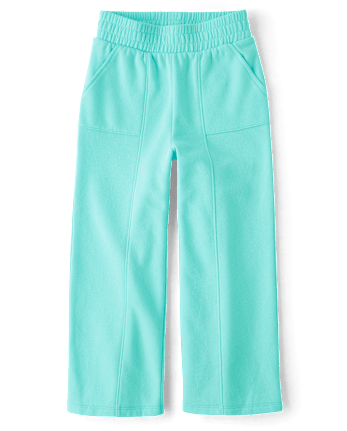 Girls Fleece Wide Leg Lounge Pants