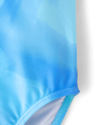 Girls Marble Ruched Cut-Out One Piece Swimsuit