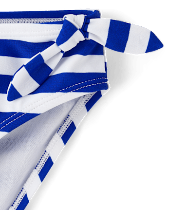 Girls Striped Tie Front Bikini Swimsuit