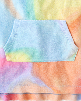 Girls Rainbow Tie Dye Terry Swim Cover-Up