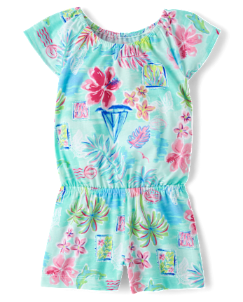 Baby And Toddler Girls Tropical Flutter Romper