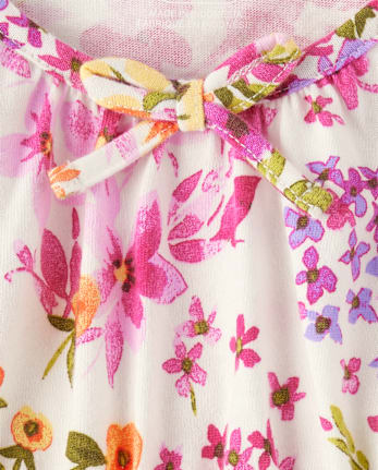 Girls Floral Puff Sleeve Dress