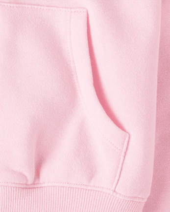 Girls Graphic Fleece Zip Up Hoodie