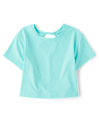 Girls Quick Dry Twist Back Boxy Top