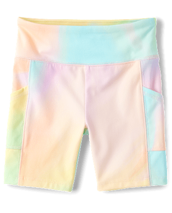 Girls Quick Dry Marble High Rise Bike Shorts
