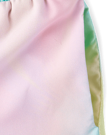 Girls Quick Dry Rainbow Marble Lined Shorts