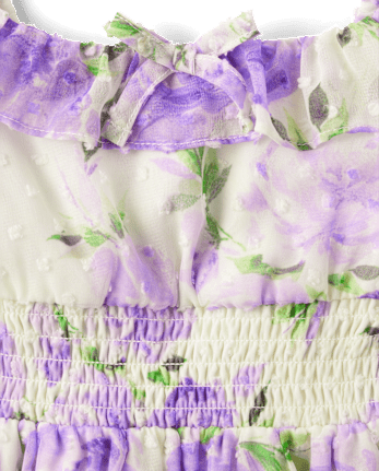 Girls Mommy And Me Floral Chiffon Tiered Dress