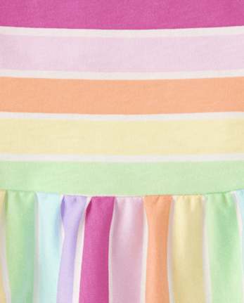 Robe débardeur à rayures arc-en-ciel pour filles