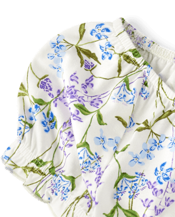 Girls Floral Smocked Top
