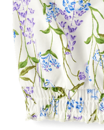 Girls Floral Smocked Top