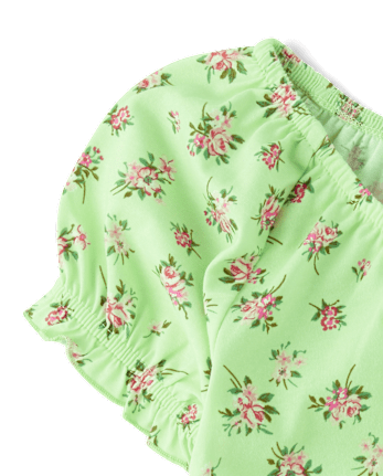 Girls Floral Smocked Top