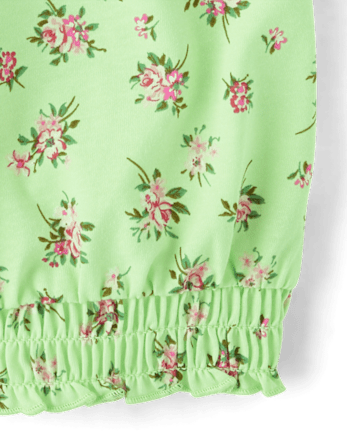 Girls Floral Smocked Top
