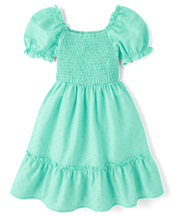 Girls Mommy And Me Smocked Ruffle Dress