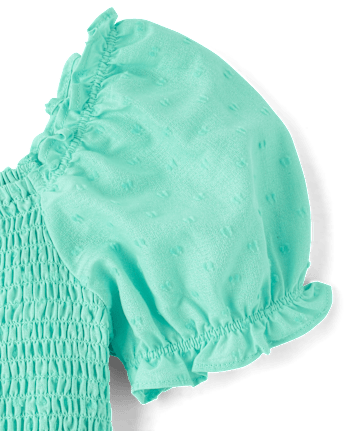 Girls Mommy And Me Smocked Ruffle Dress
