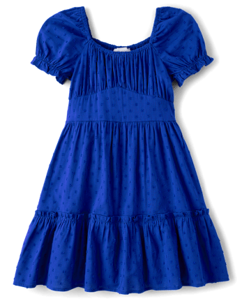 Girls Mommy And Me Bow Back Ruffle Dress