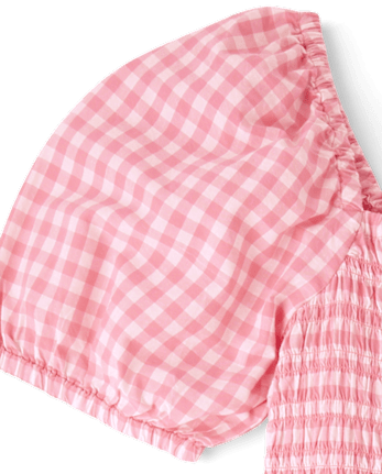 Womens Mommy And Me Gingham Poplin Smocked Tiered Dress