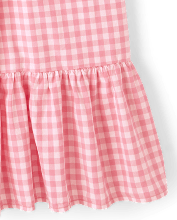 Womens Mommy And Me Gingham Poplin Smocked Tiered Dress