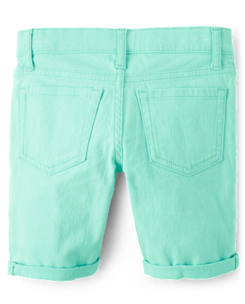 Girls Roll Cuff Twill Skimmer Shorts