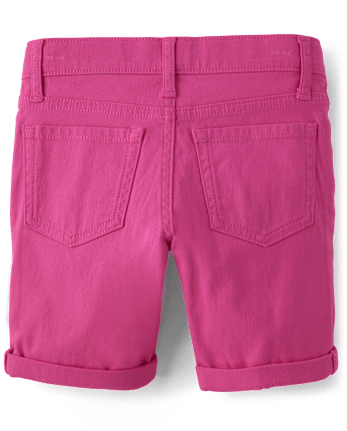 Girls Roll Cuff Twill Skimmer Shorts