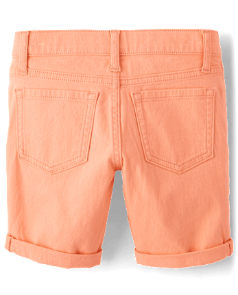 Girls Roll Cuff Twill Skimmer Shorts