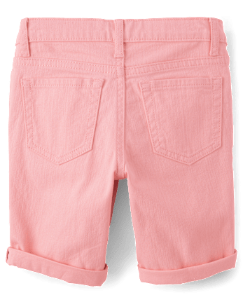 Girls Roll Cuff Twill Skimmer Shorts