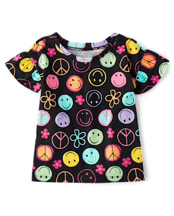 Girls Print Flutter Top